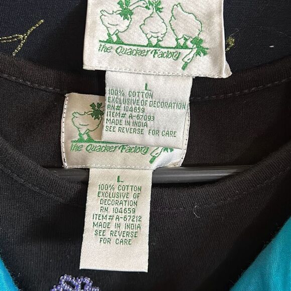 Quacker Factory Butterflies and Flowers Jacket and shirt Set Woman’s Large Beade - Picture 3 of 15